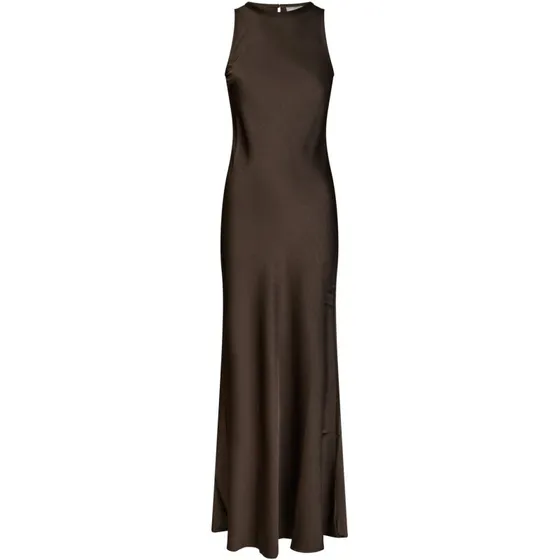 Neo Noir Celinie Heavy Sateen Dress - Dark Brown