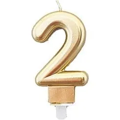 Lys nummer 2 Guld - 7,5 cm