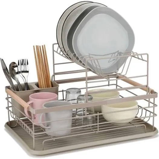 E-8190 Opvasketørrer med bakke og afrist - Beige