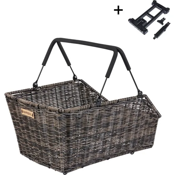 Basil Cento MIK Rattan Cykelkurv - Brun, 22L