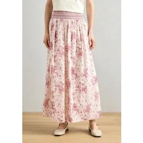 MyraLL Maxi Nederdel - Rose blomsterprint (100% bomuld)