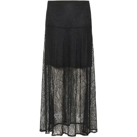 Saint Tropez MilenaSZ maxi-nederdel, sort (midi, A-form)