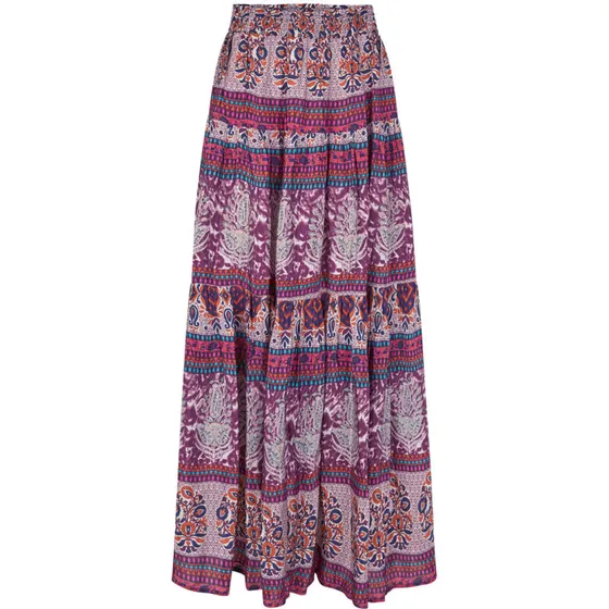 SunsetLL Maxi Nederdel - Lyserød blomsterprint