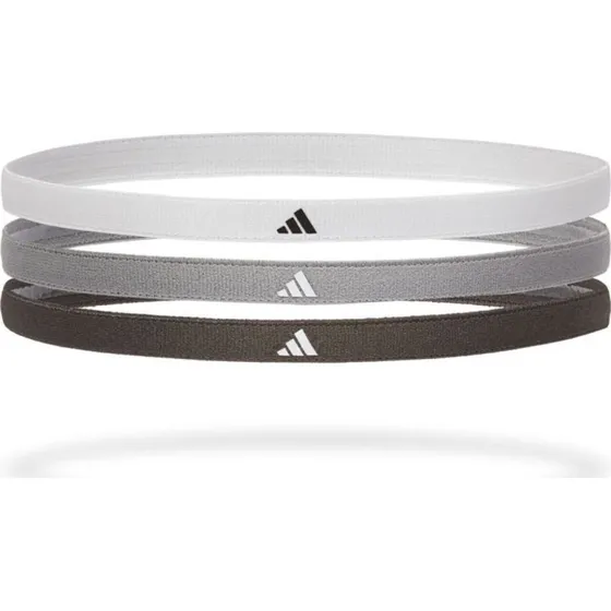 Adidas Hårbånd (3-pak, Hvid/Grå/Sort)