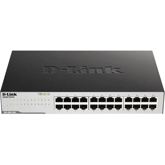 D-Link GO-SW-24G 24x Gigabit Unmanaged Switch, Metal (Sort)