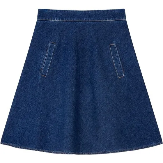 Mads Nørgaard Luke Denim Stelly Nederdel - Mid Blue, 38