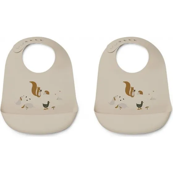 Liewood Tilda hagesmæk i silikone 2-pak – Friend Ship Multi Mix