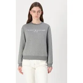 Tommy Hilfiger Modern Regular Logo Crewneck - Mid Grey