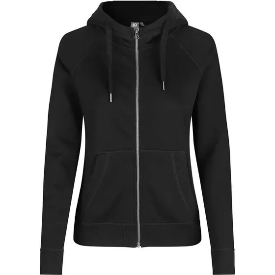 ID Core dame hættetrøje med lynlås, sort