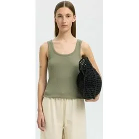 Selected Femme SLFAnna U-neck Tanktop NOOS – vetiver