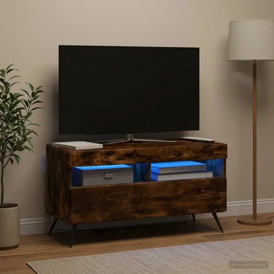 vidaXL LED TV-skab i røget eg og konstrueret træ