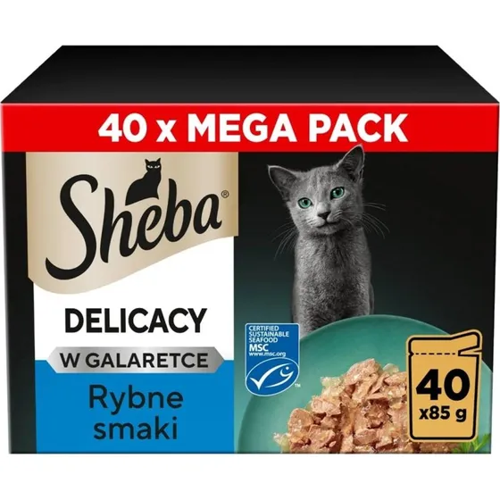 Sheba Delicacy fiskevarianter i gelé - vådfoder til kat - 40×85 g