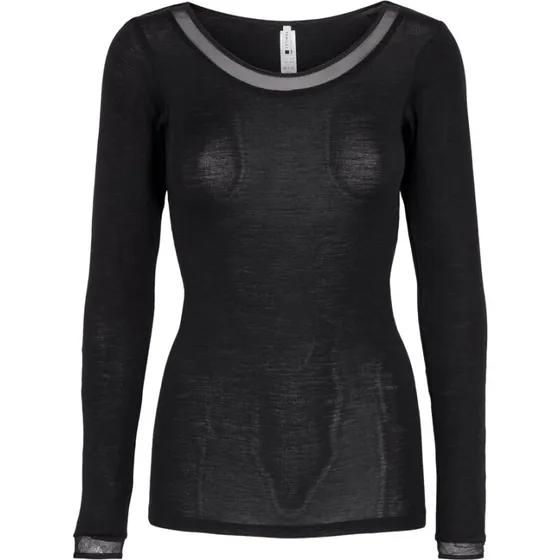 Femilet Juliana Langærmet T-shirt Merino - Sort
