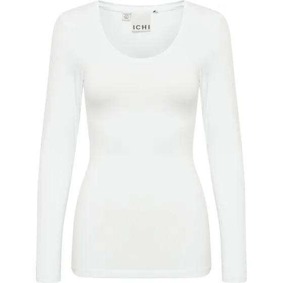 ICHI IHZOLA langærmet T-shirt, hvid