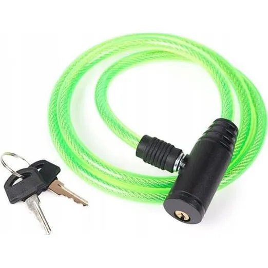 Cykellås med nøgle og kabel i pistacie - 1 m