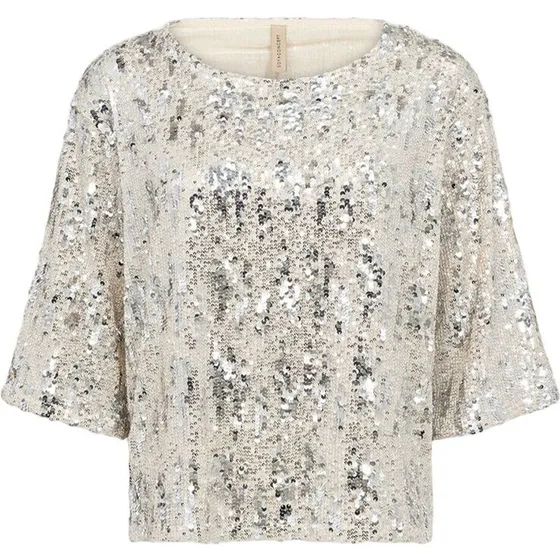 Soyaconcept ANGEL pailletbluse creme