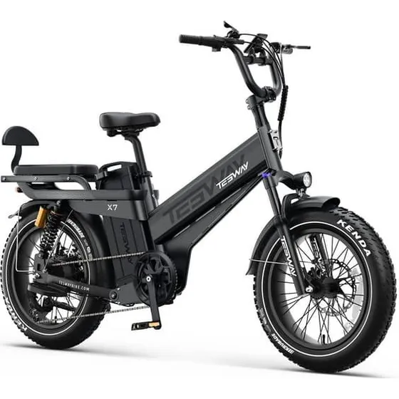 TESWAY X7 Pro Elcykel: 2000W Motor, 320km Rækkevidde, Sort