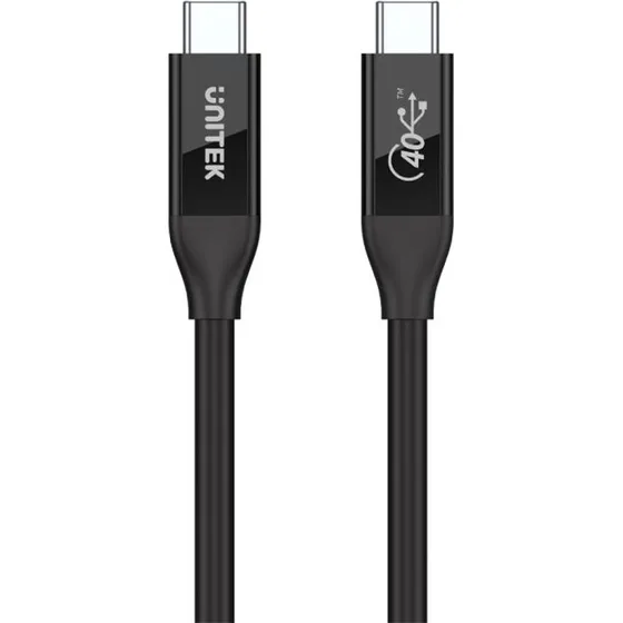 Unitek USB-C til USB-C kabel, 80cm, 100W, 8K/4K support, Sort