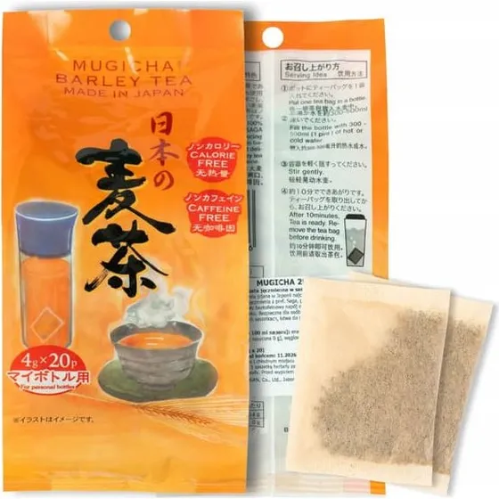 Japansk Mugicha – Koffeinfri byggeté i poser, 80 g