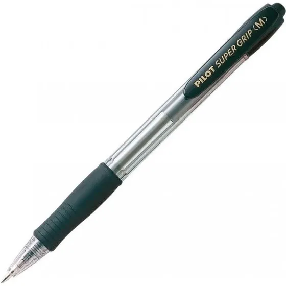 Pilot Super Grip Kuglepen m/klik, 1,0 mm, Sort