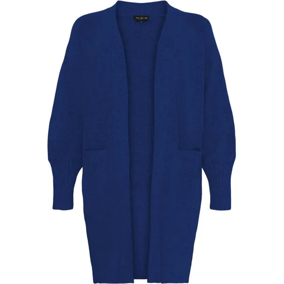 No.1 by OX Lang Strikcardigan - Ballonærmer - Mørkerød