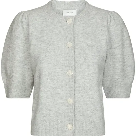 Neo Noir Trudy Deco Cardigan - Light Grey Melange
