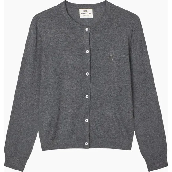 Mads Nørgaard Fine Merino Charlot Cardigan - Dark Grey Melange