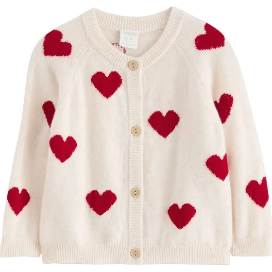 Lindex HEART Cardigan – light beige melange