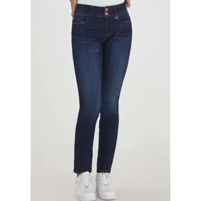 PULZ Suzy Curved 50205549 - Høj talje skinny jeans, mørkeblå