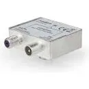 Nedis Satellit & antenne adapter (F hun → 2x IEC/75Ω) nikkeleret