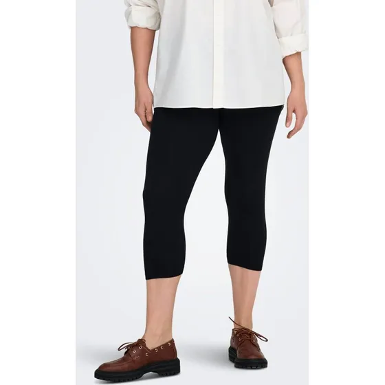 Only Carmakoma CARTIME Slim Fit 3/4 Leggings, Sort