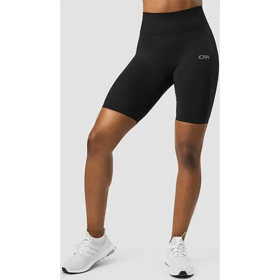 ICANIWILL Ribbed Define Seamless Biker Shorts - Sort