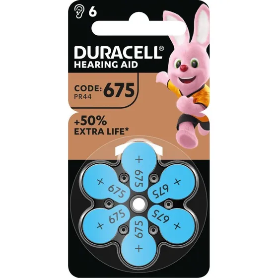 Duracell Zinc Air 675 Høreapparibatterier - 1.4V - 6 stk.