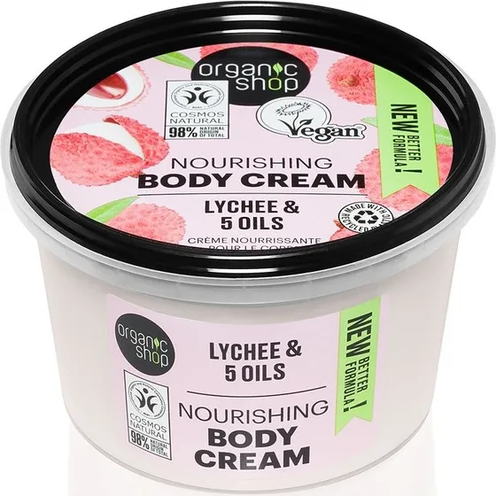 Organic Shop Lychee & 5 Oils Body Cream 250ml