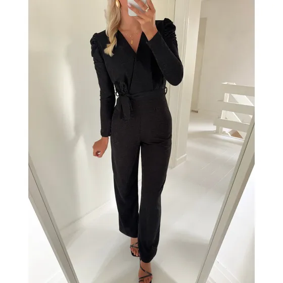 Sister's Point Egina-JU18 jumpsuit Black/Silver