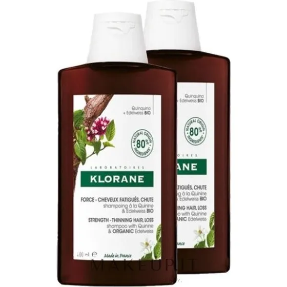 Klorane Quinine & Edelweiss BIO Shampoo Force 2x400ml