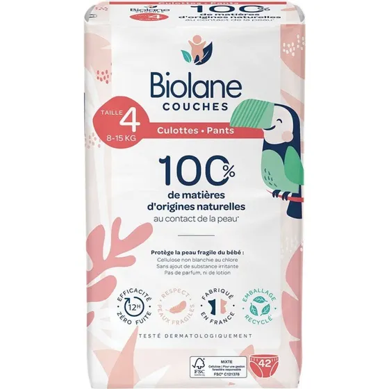 Biolane Expert Naturlige Trusser Størrelse 4 (42 stk)