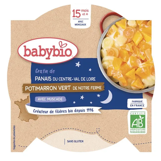 Babybio Økologisk Middagstallerken med Pasta, Græskar og Kartoffel
