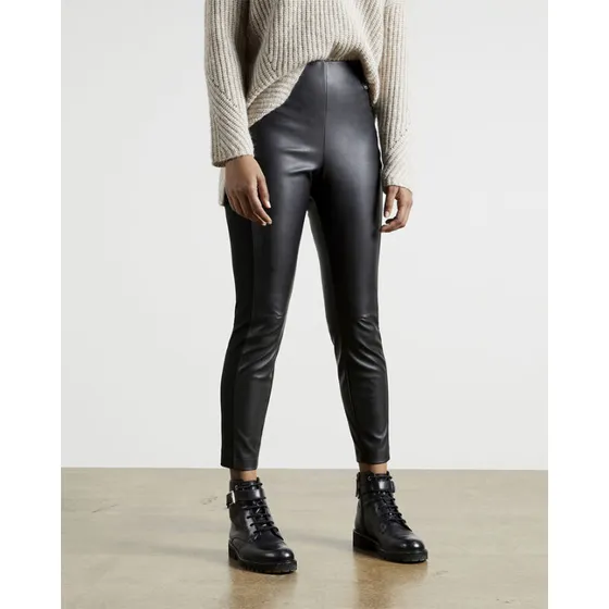 VLLADA Imitationslæder-leggings med elastiklinning