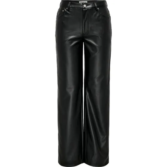 ONLY ONLKIRI Faux Leather Bukser High Waist - Black