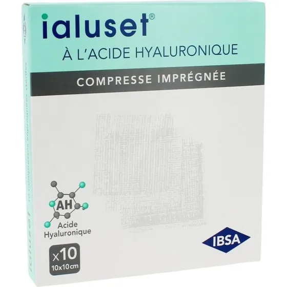 Ialuset sterile hyaluronsyre kompresser x10 stk.