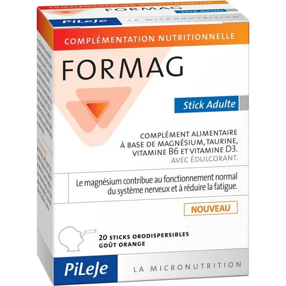 Pileje Formag Magnesium, Taurin, B6 & D3 - 20 smeltetabletter