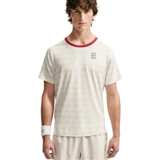 Nike Court Advantage Dri-FIT T-shirt - Light Bone/Tough Red