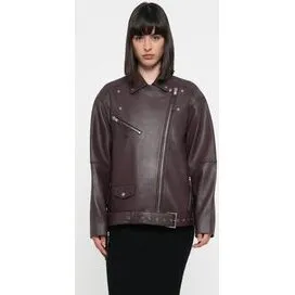 2ND Lotus fin læderjakke - Catawba Grape