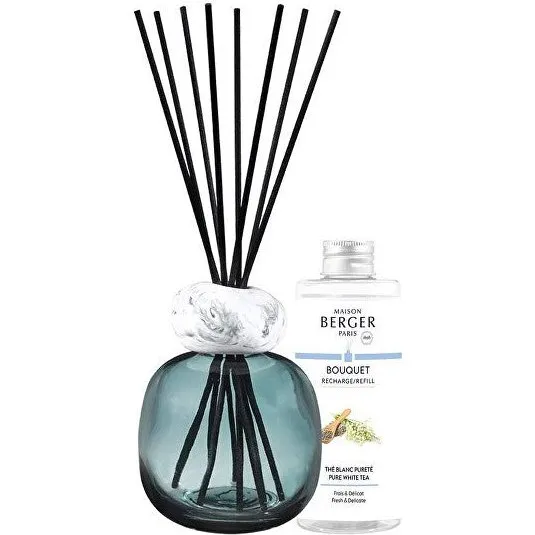 Maison Berger Paris Mineralblå Aromadiffuser + Pure White Tea 180 ml