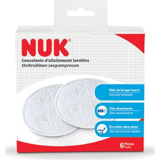 Nuk Vaskbare ammeindlæg, 6 stk.