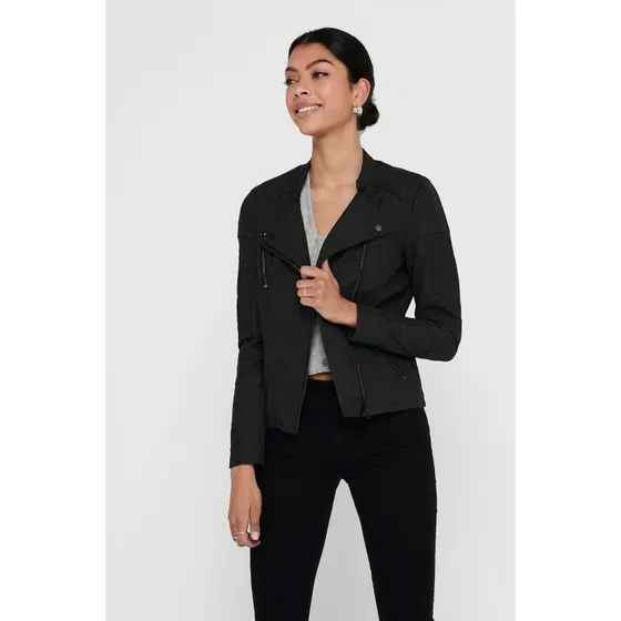 Only Onlava bikerjakke i imiteret læder, sort, str. 42