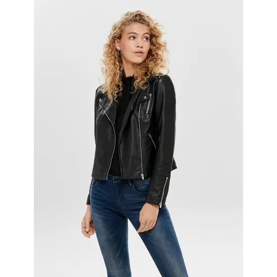 Only Onlgemma damejakke biker i sort, str. 34