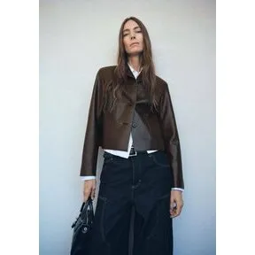 Mango Jakke Sabi - Brun imitationlæder