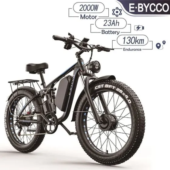 E-BYCCO EB7 Pro E-cykel 2000W Dual Motor 26x4.0 Fat Tire